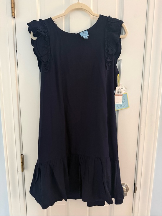 CeCe Dresses & Skirts - CeCe Navy Ruffle Sleeve Swing Dress